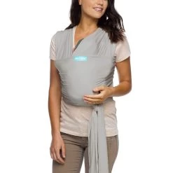 MOBY Wrap - Classic - 100% Cotton (8 Colours) -Baby Product stone grey front 2 web