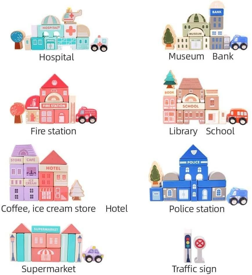 Wooden City Building Blocks (115pcs) 7 Wooden City Building Blocks (115pcs) - Image 5