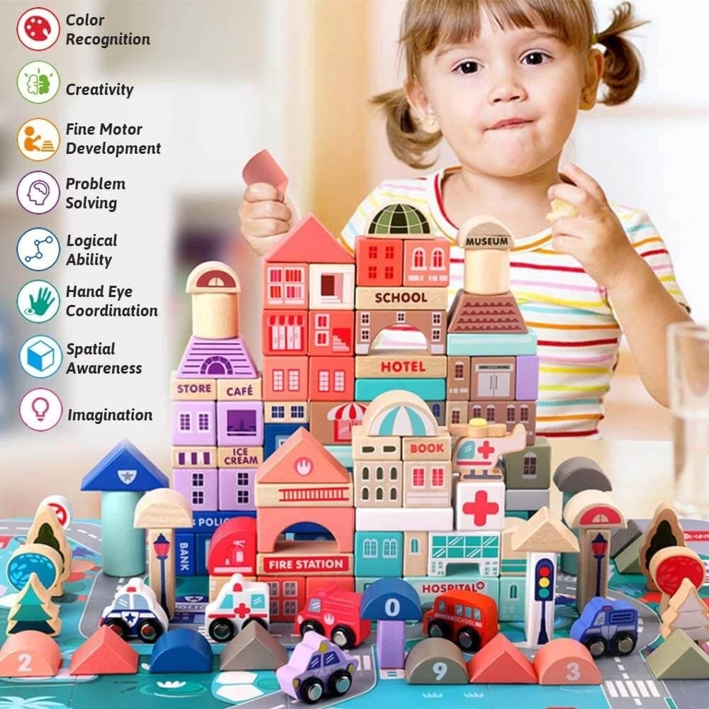 Wooden City Building Blocks (115pcs) 4 Wooden City Building Blocks (115pcs) - Image 2