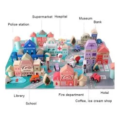 Wooden City Building Blocks (115pcs) 12 Wooden City Building Blocks (115pcs) -Baby Product wooden city building blocks 115pcs 6